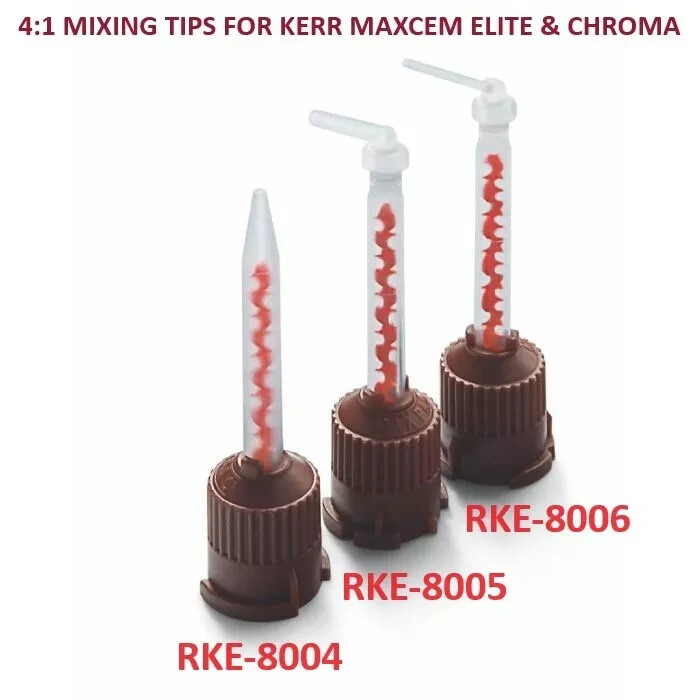 Brown-Orange Short Mixing Tips for Kerr Maxcem cement 4:1 50/Pk Kerr Type dental