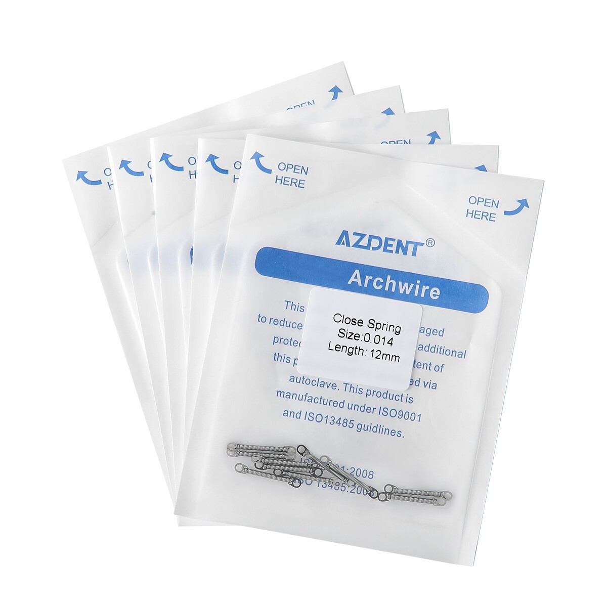 AZDENT Dental Orthodontic NITI Closed Coil Spring for Bracket Brace 10pcs/bag