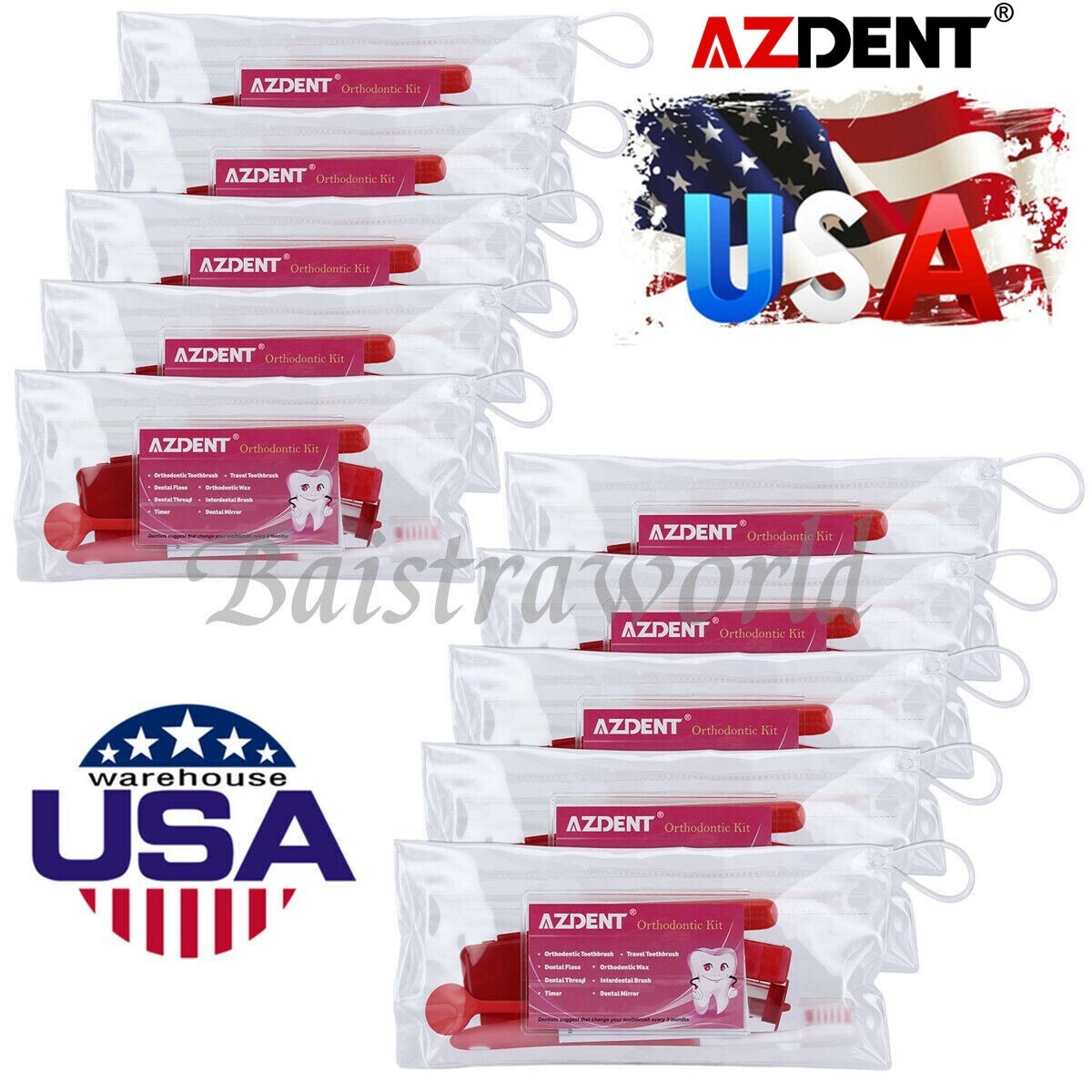 20 X AZDENT Dental Orthodontic Oral Care Kit Hygiene Clean Tools Teeth Whitening