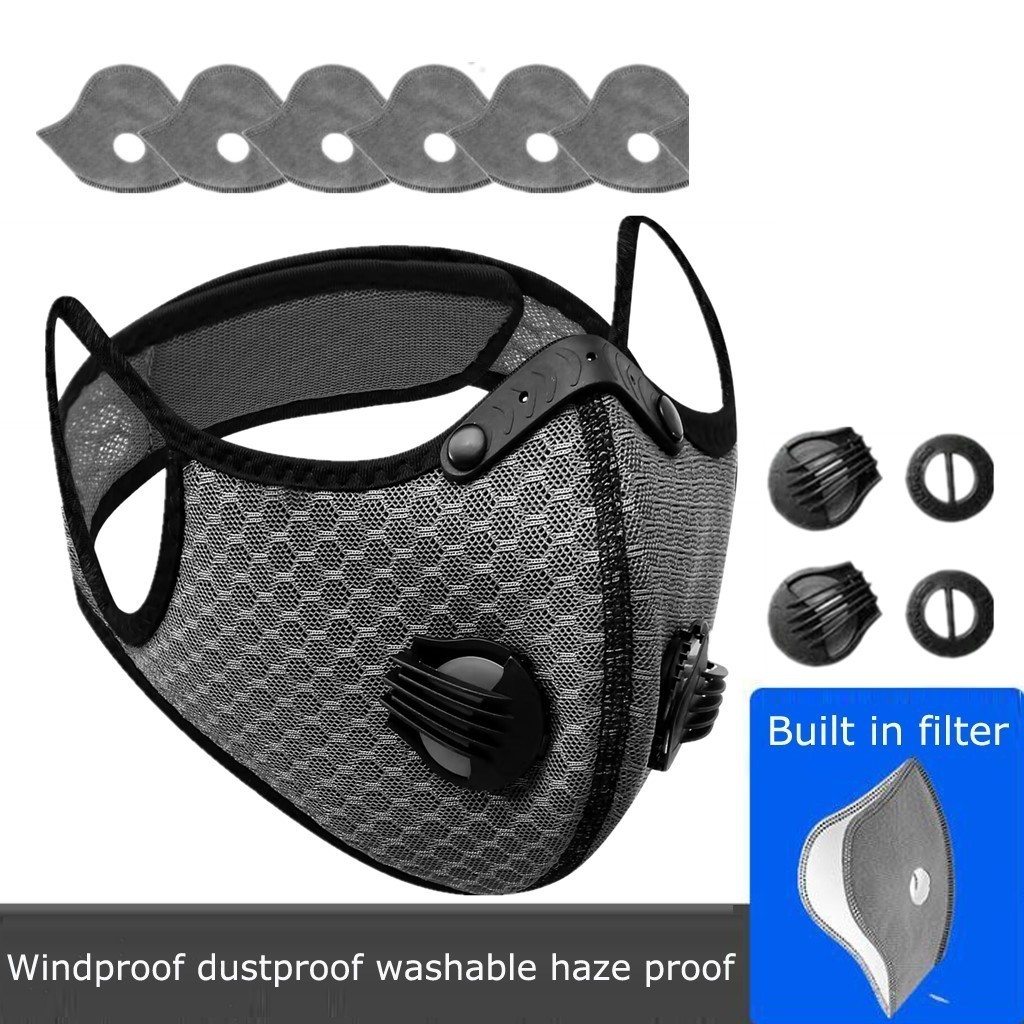 2 Pack Pollution Reusable Facepiece Half Face Shield Respirator Mask W/ Filter