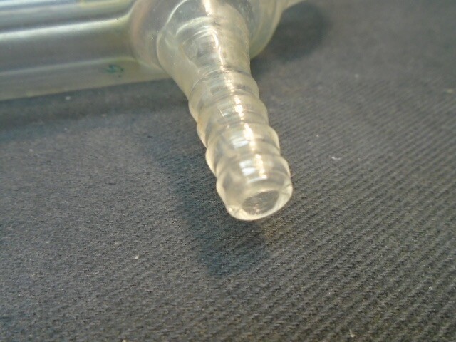 Laboratory Glass One-Piece Vacuum Trap w/ 10mm OD Hose 3.7mm Vent 7” OAH