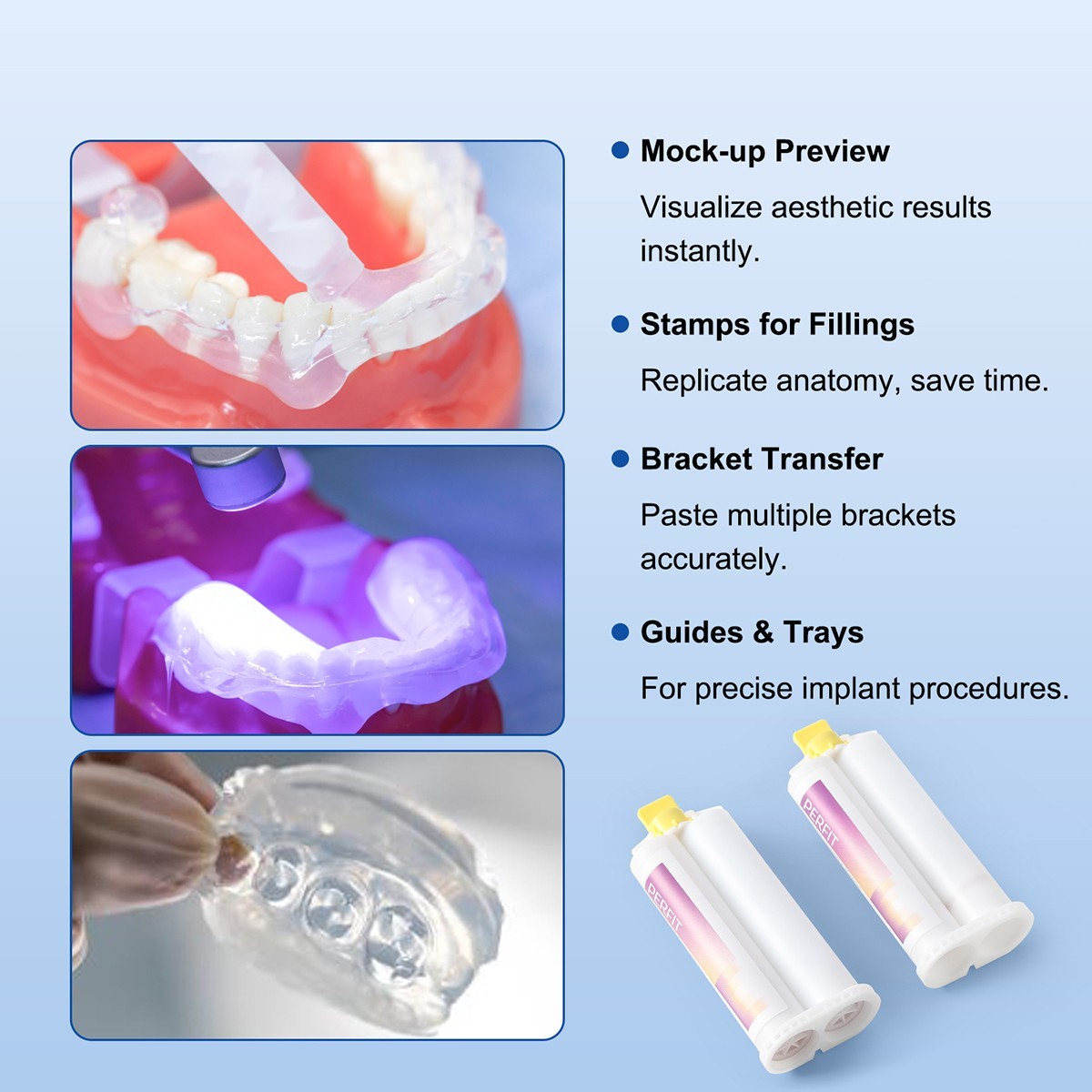 Dental Regular BODY Fast Set VPS PVS VPS Impression Material 50ML*2 Cartridges