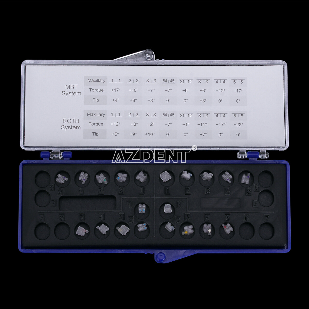 UPS AZDENT Dental Orthodontic Ceramic Brackets Braces Roth 0.022 3-4-5 Hooks