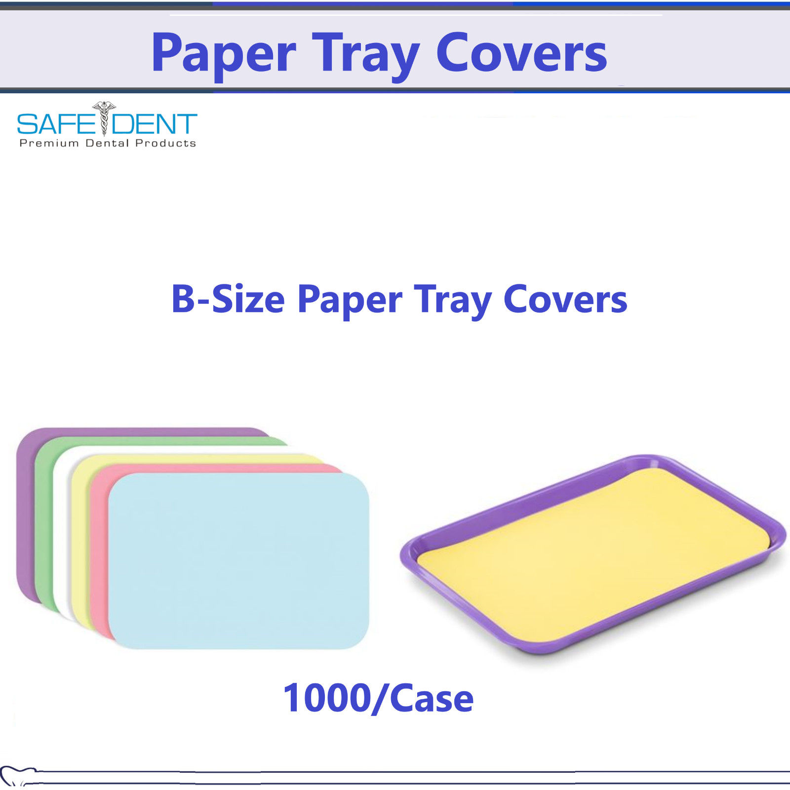 Dental Medical SafeDent Disposable Paper Tray Covers 8.25″ x 12.25″ 1000/box