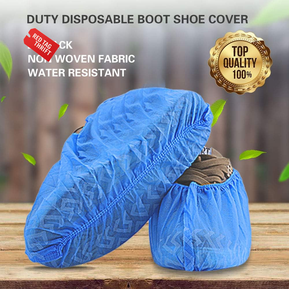 Shoe Covers Disposable 200 Pack (100 Pairs) Non-Slip, Durable, Indoor
