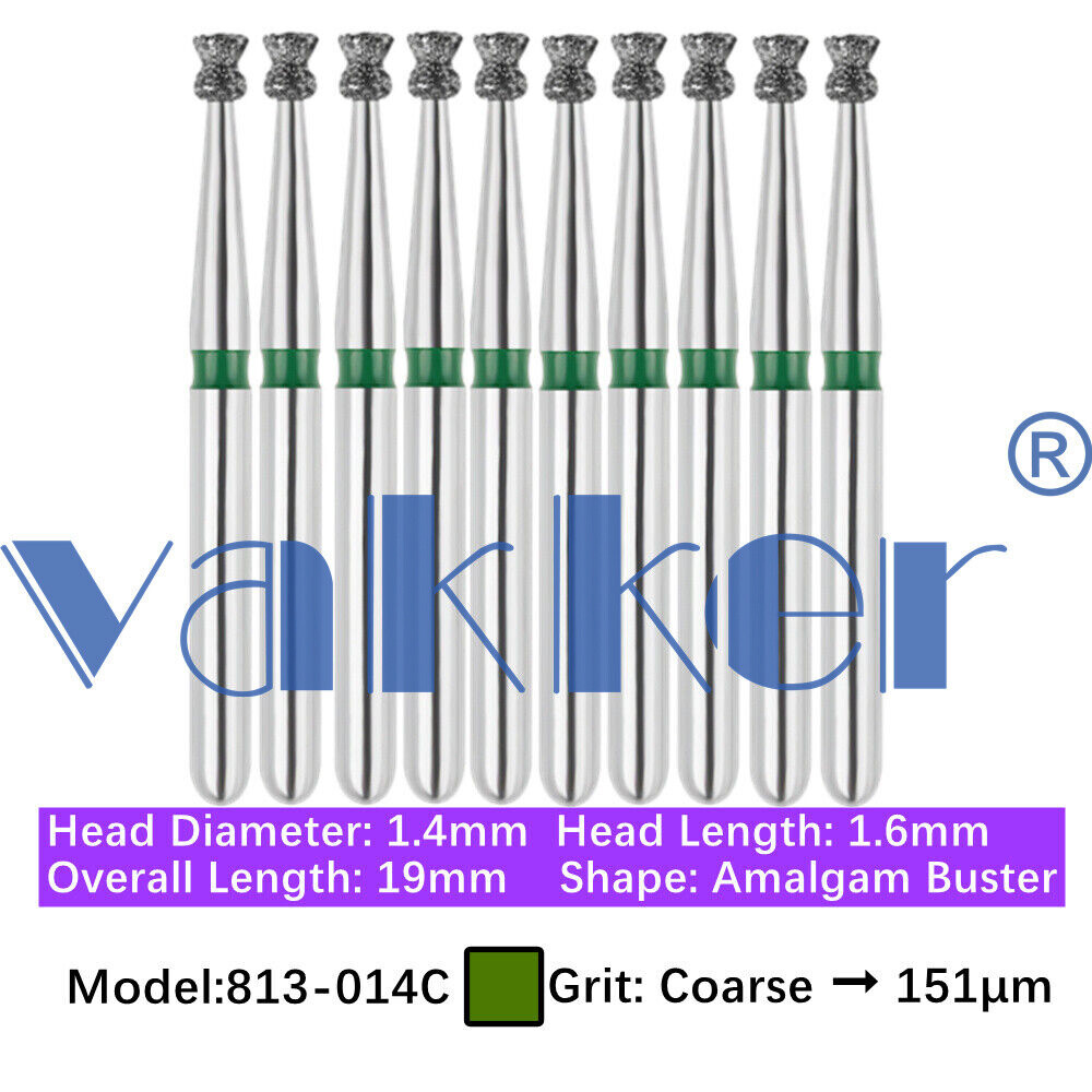 10Burs/pk Dental FG Diamond Burs High Speed Burs Inverted/ Double Inverted Cone