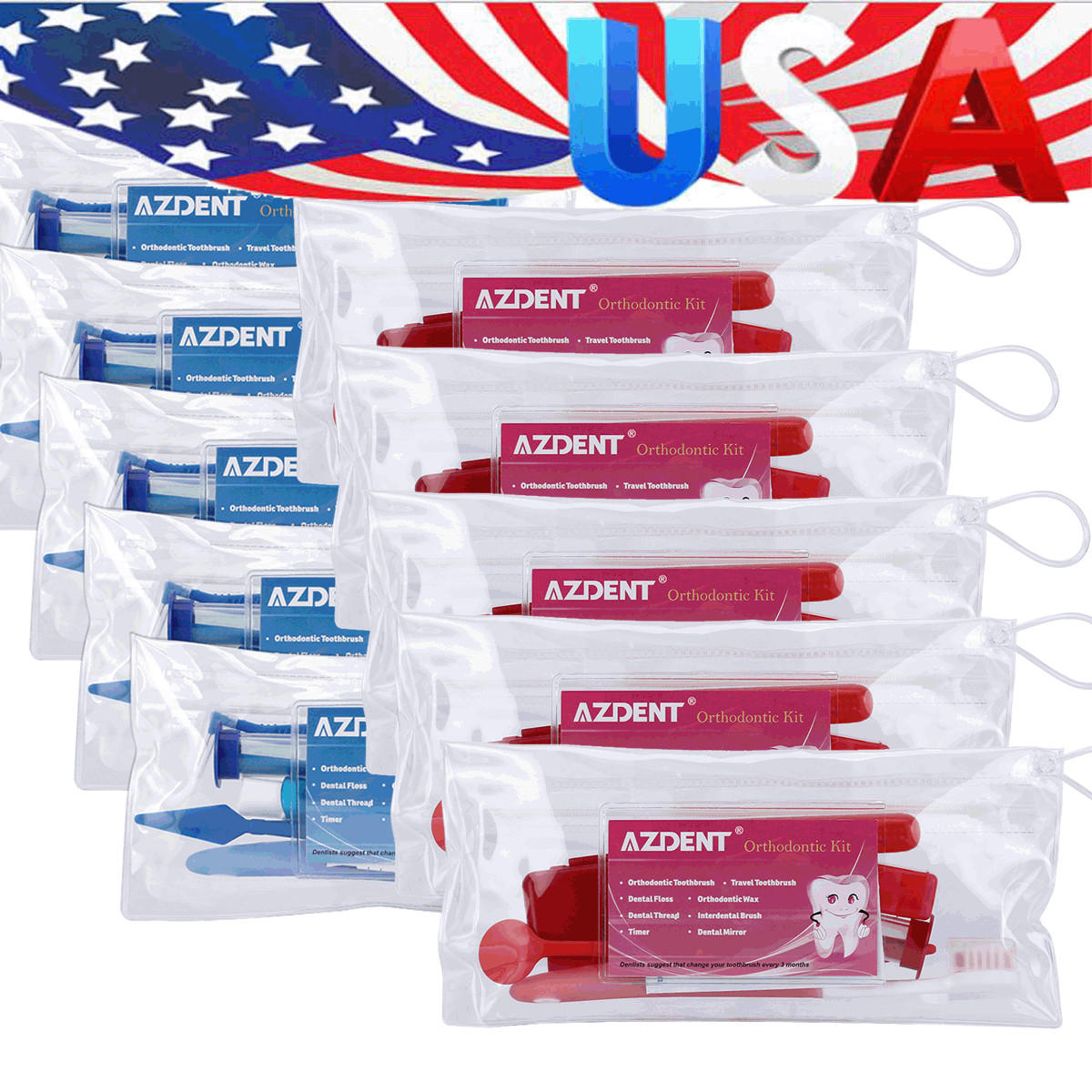 Dental Orthodontic Wax Blue Mint Scent for Bracket Gum Irritation/Ortho Oral Kit