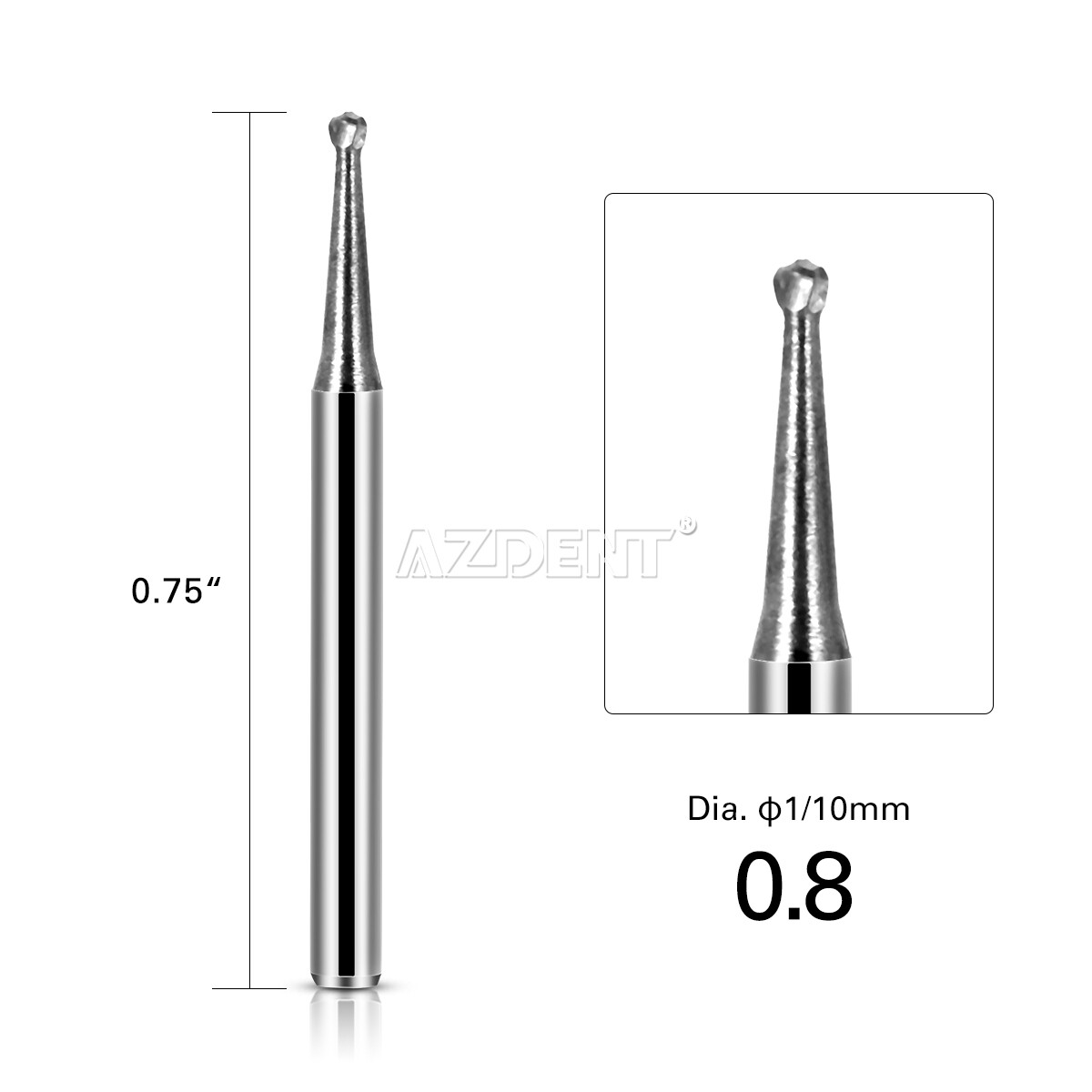 AZDENT Dental FG Burs High Speed Handpiece Round Tungsten Carbide Tungsten Steel