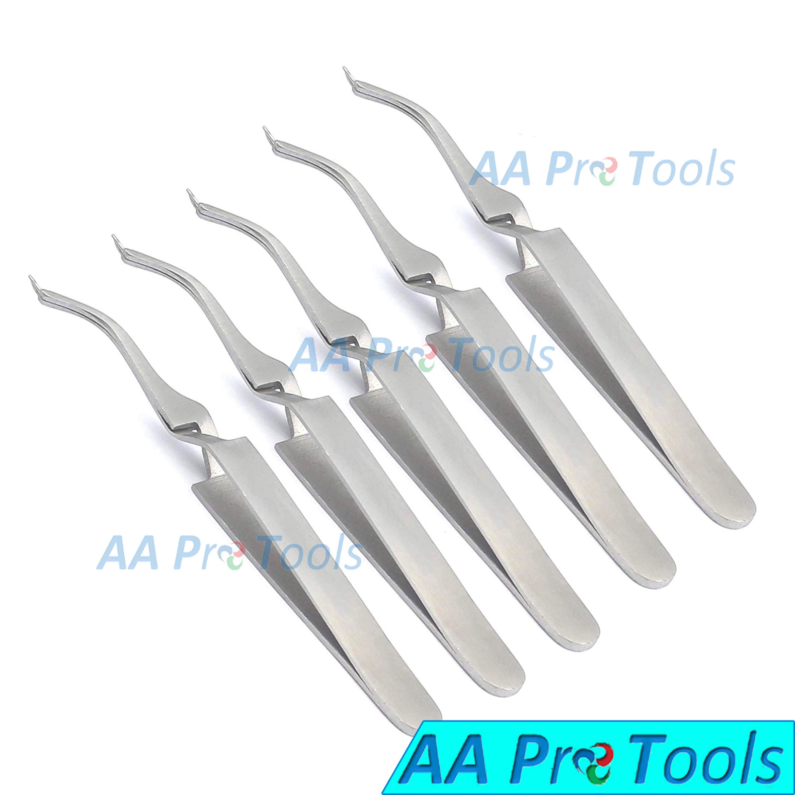 5 Orthodontic Lingual Bracket & Buccal Tube Holder Tweezers Ortho Dental Pinzas