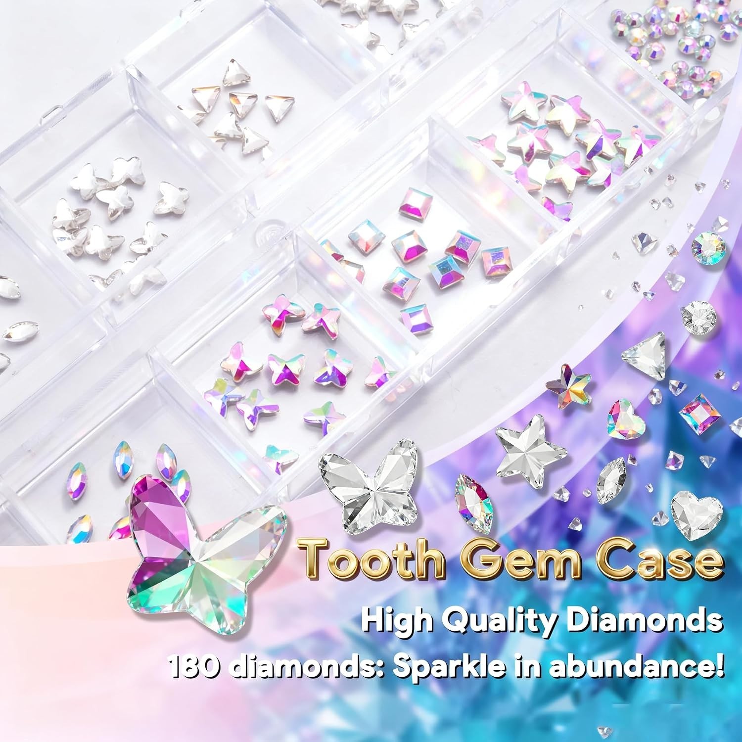 Embellish Your Smile with 30 Colorful Crystal Tooth Gems – Y2K Fashion