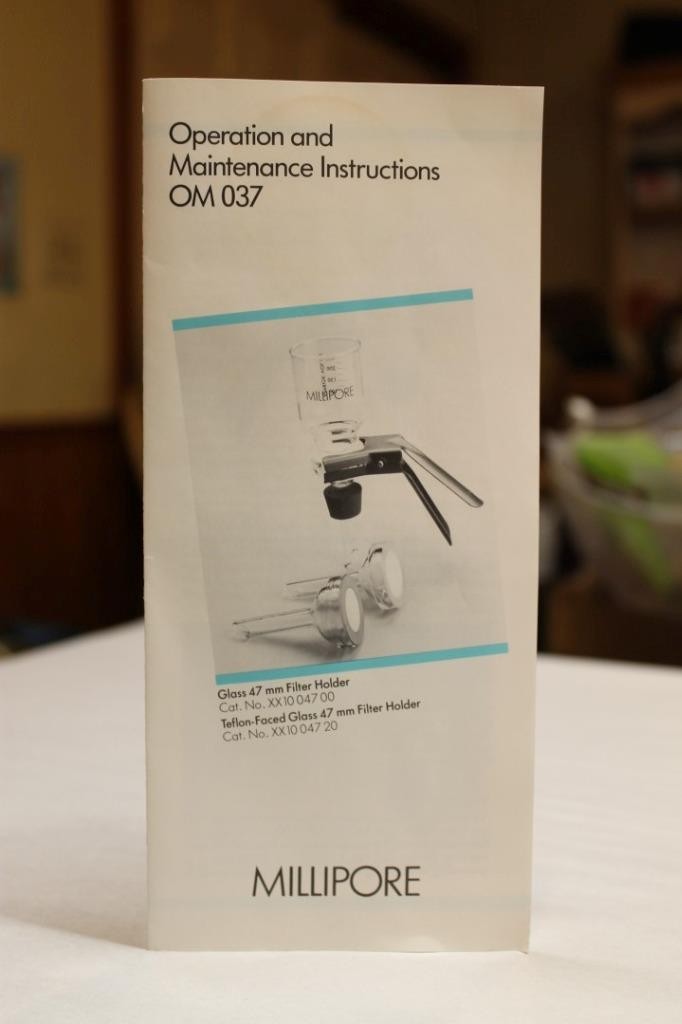 MILLIPORE Vacuum Filter Holder Set Fritted Glass Support Base 300mL 47mm NEW ^