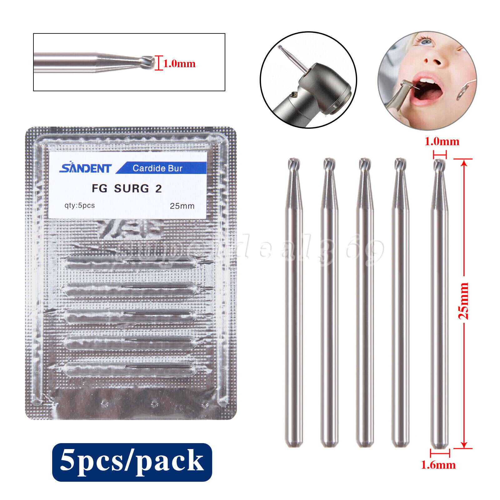 Dental Surgical Burs FG SURG 330 556 557L 558 2 3 25mm Pear Fissure Round Bur SA
