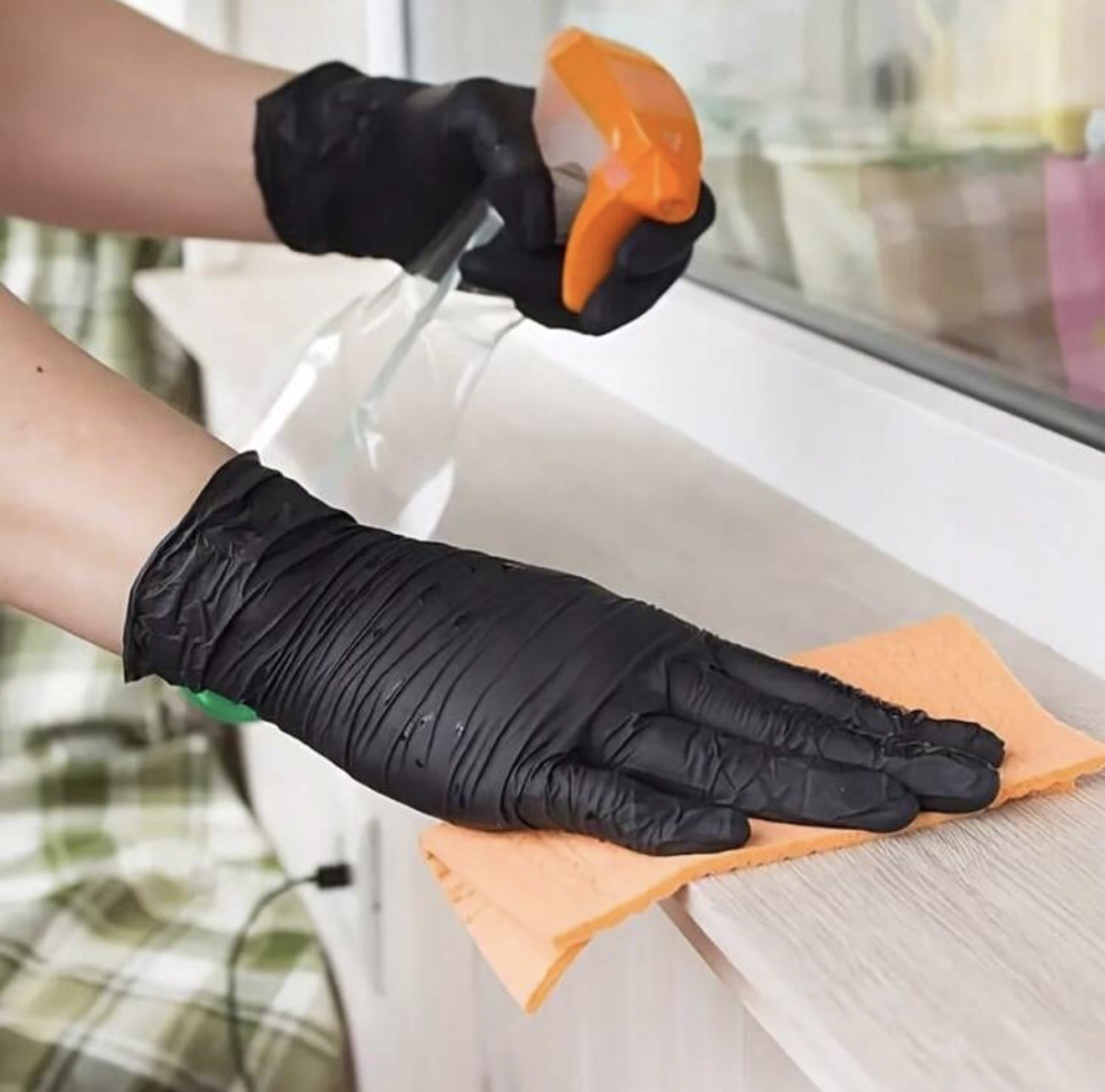 20/100pcs Black Nitrile Gloves Disposable Powder Free Cleaning