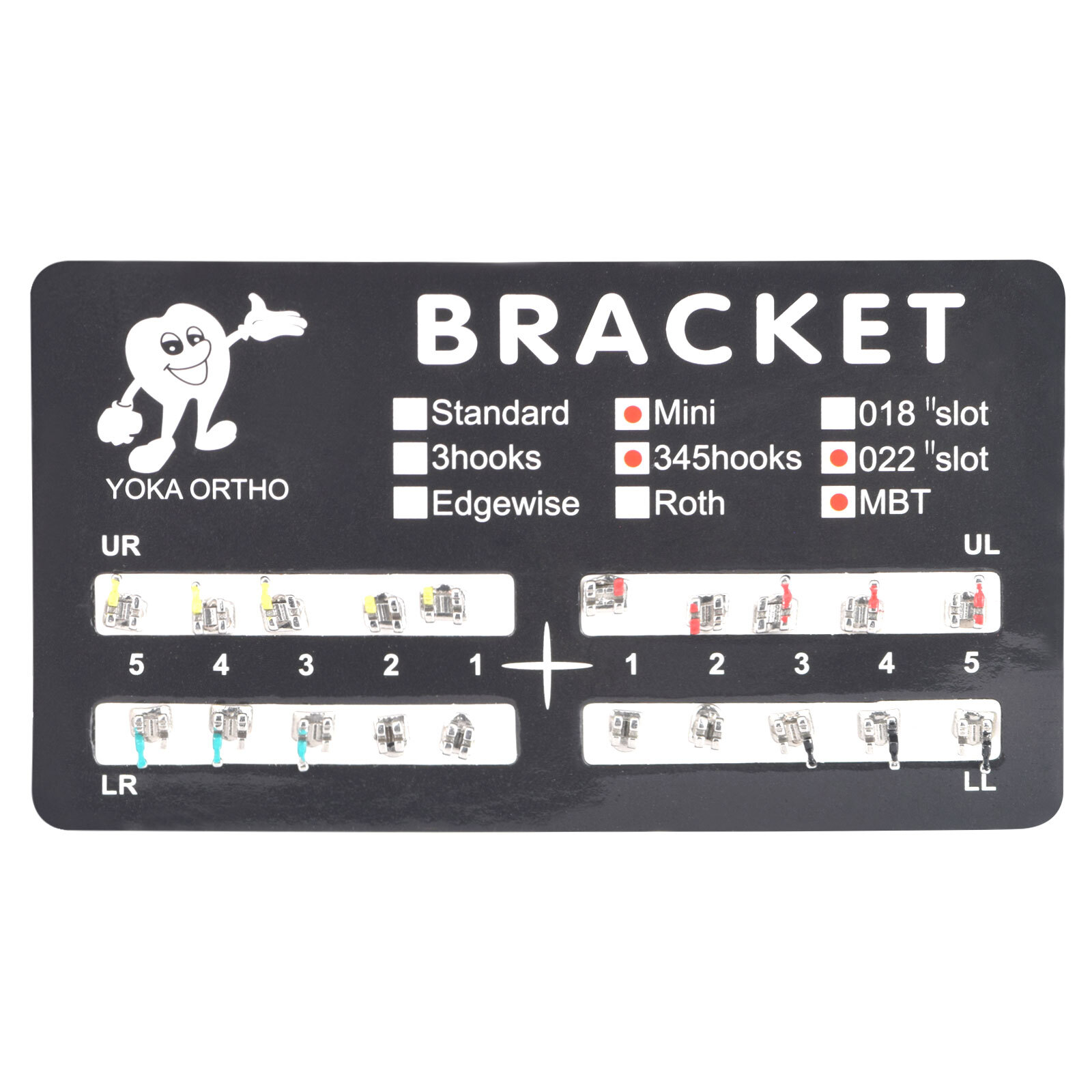 20pcs/pack Dental Orthodontic Brackets Metal Braces Mini-MBT 022 Hooks 3-4-5/3