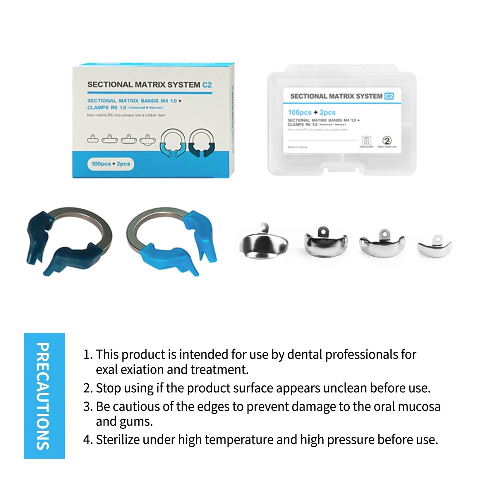 Dental Matrix Bands Ring Sectional Matrice Clamp Fit Garrison Palodent V3 System