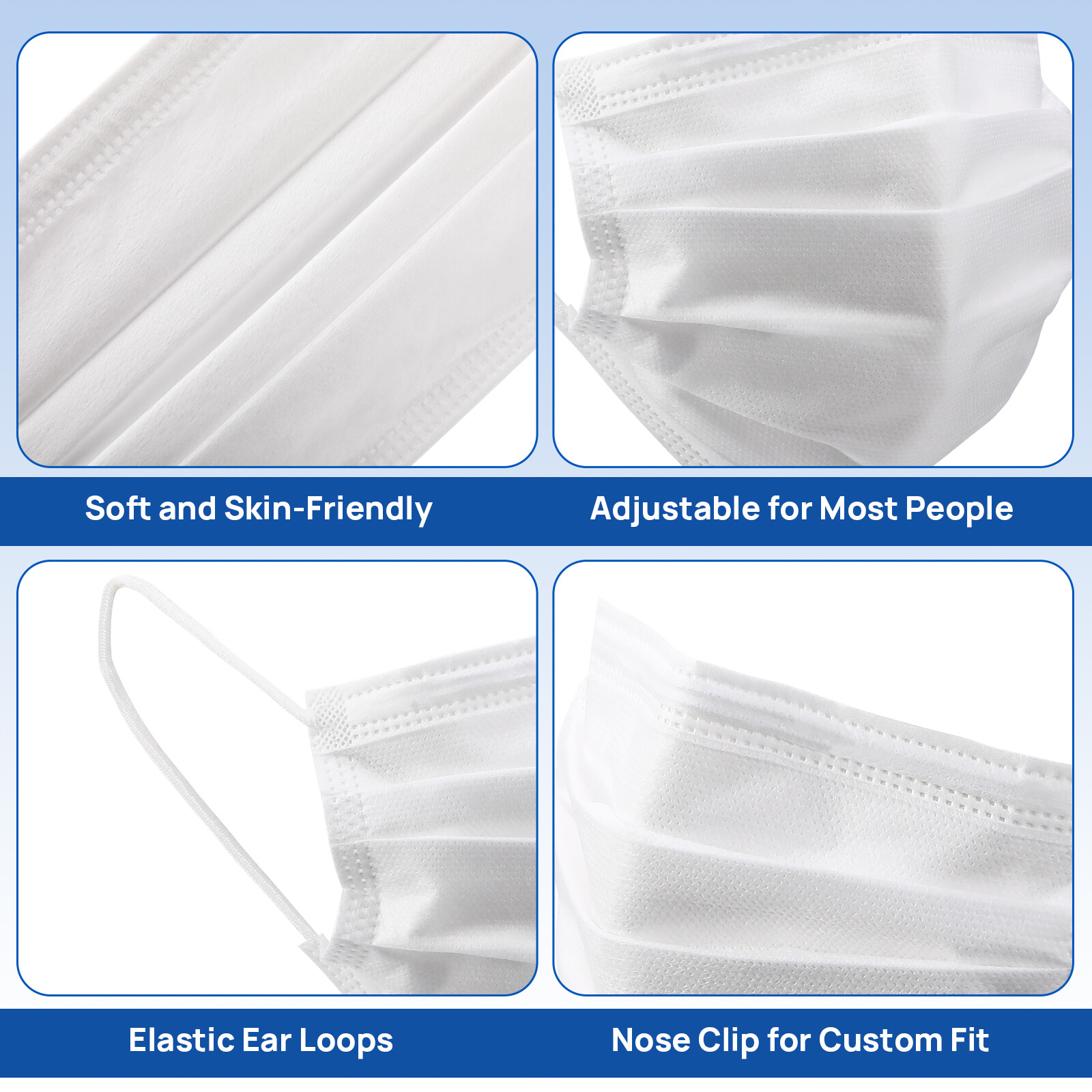 50pcs/box ASTM Medical Masks Adult Size Level 3 Four-Layer 17.5*9.5cm Assorted