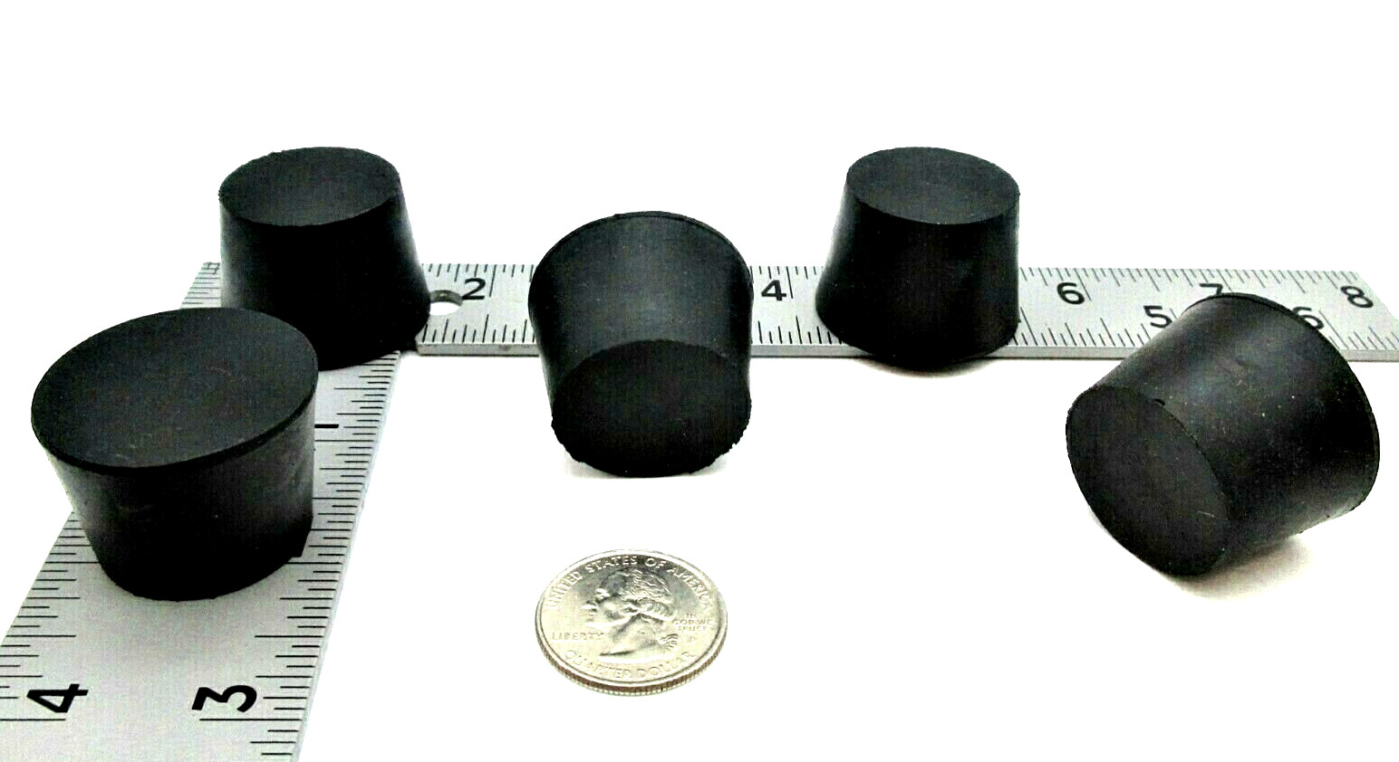 1 1/4″ Solid Black Rubber Stoppers Tapered Plug Bung Plug Various Pack Sizes