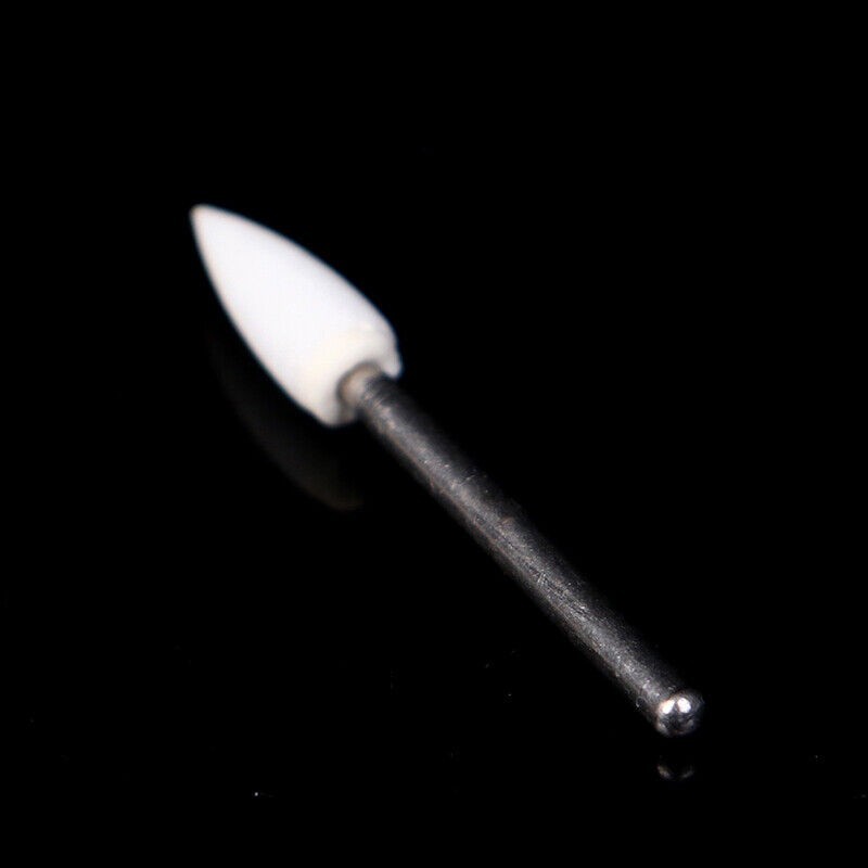 Dental White Stone Polishing Burs Flame/Cone/Round Mounted FG Abrasion Point
