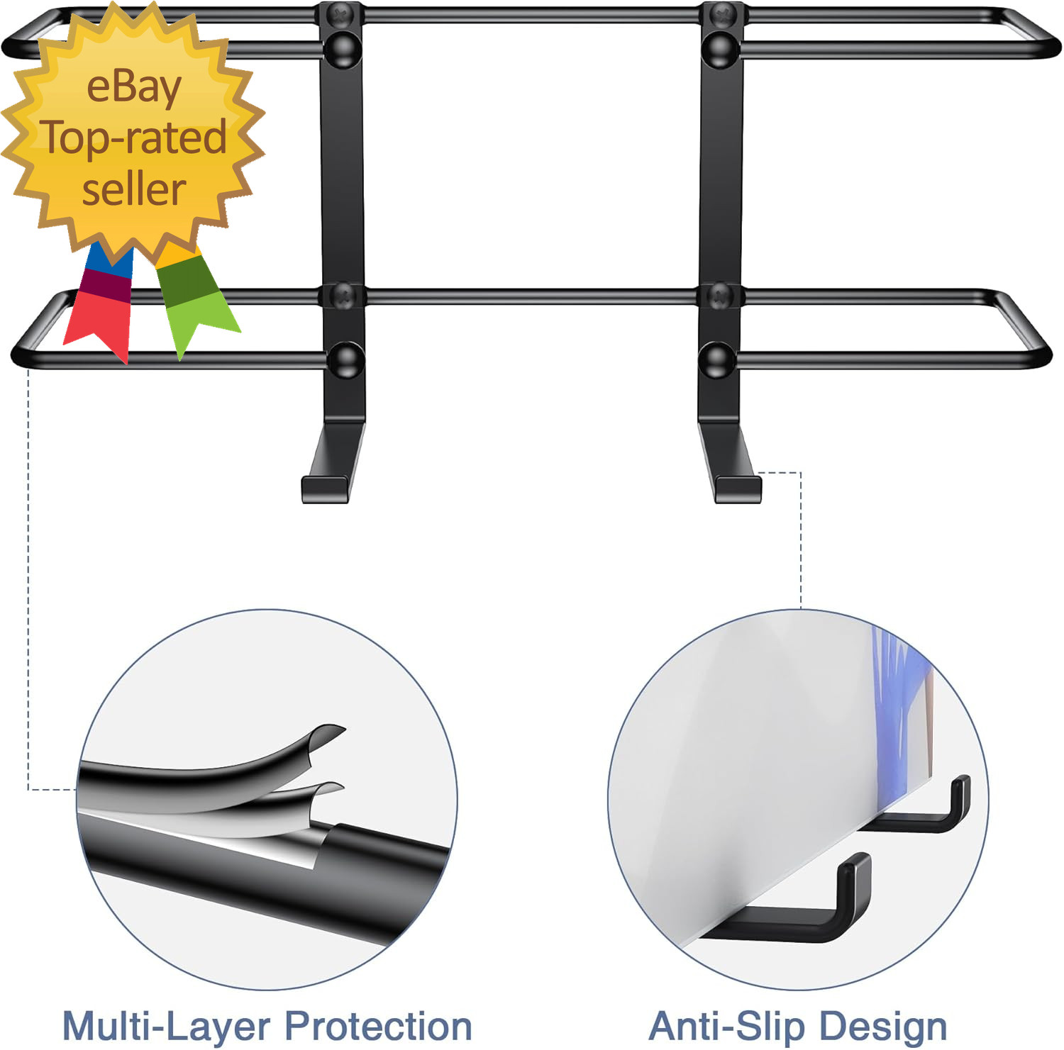 Glove Box Dispenser Wall Mount: Black Glove Holder Organizer for Disposable
