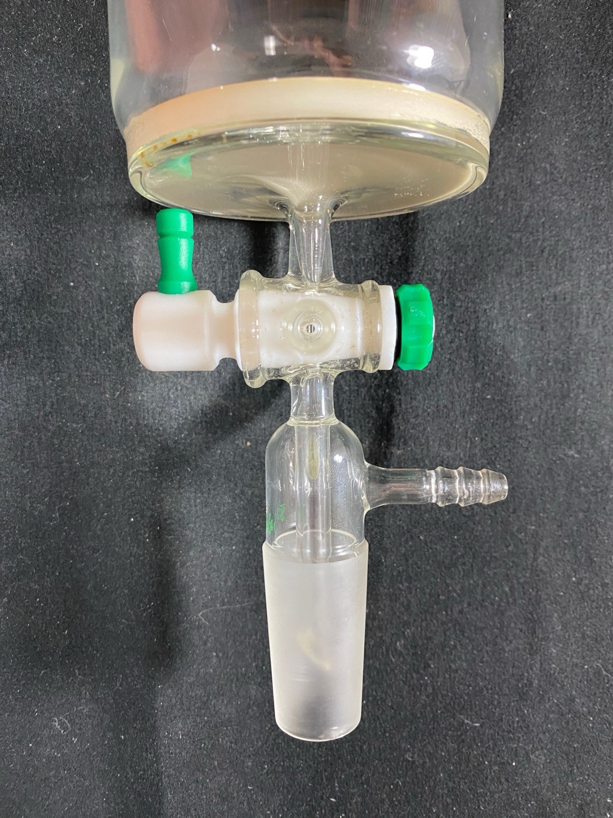 CHEMGLASS Glass 500mL Solid Phase Peptide Synthesis Vessel GL-32 Cap CG-1866-06