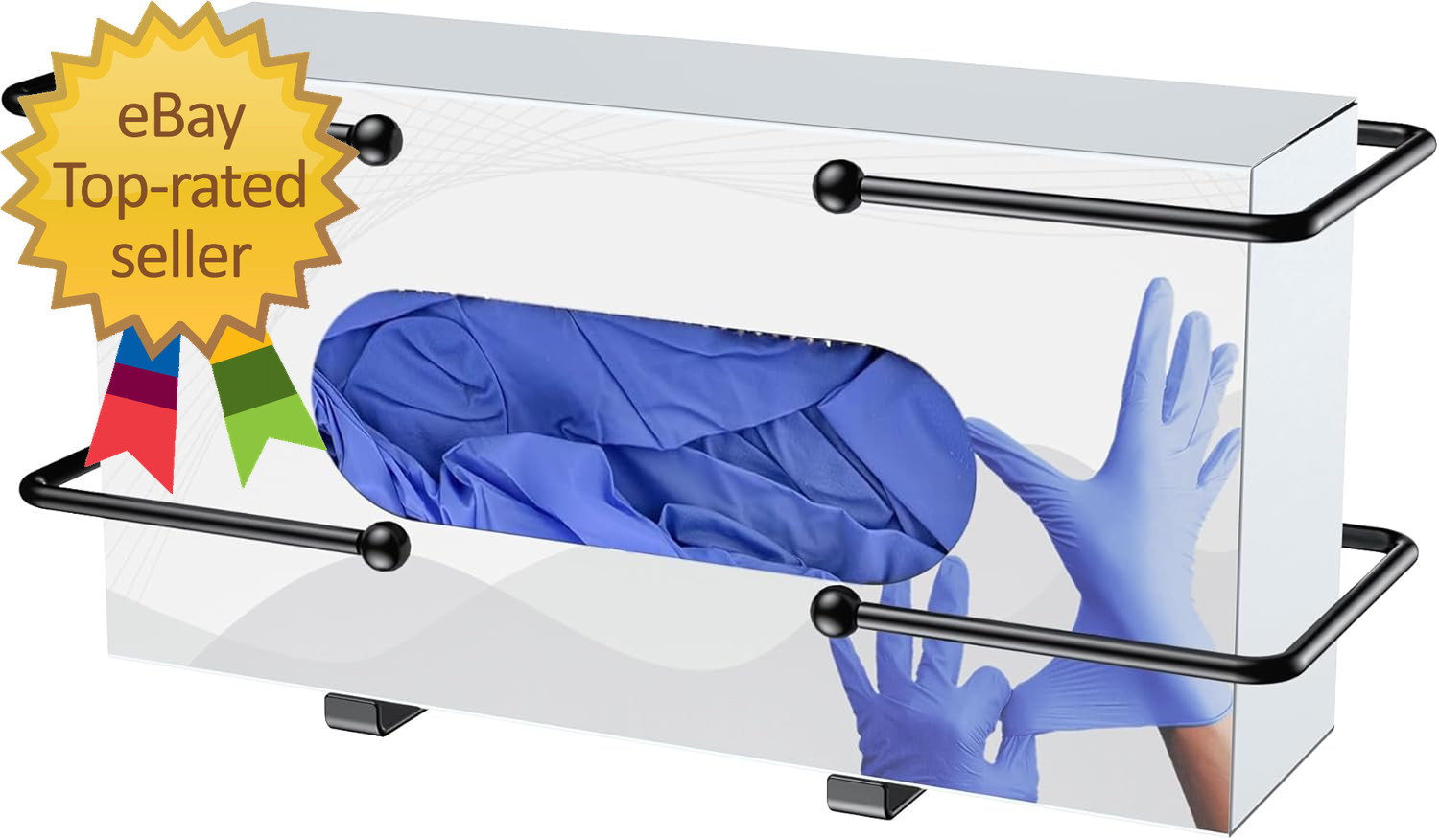 Glove Box Dispenser Wall Mount: Black Glove Holder Organizer for Disposable
