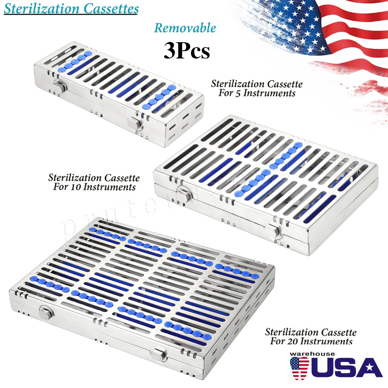 1-10 DENTAL AUTOCLAVE STERILIZATION CASSETTE RACK BOX TRAY 5/10/20 Instruments