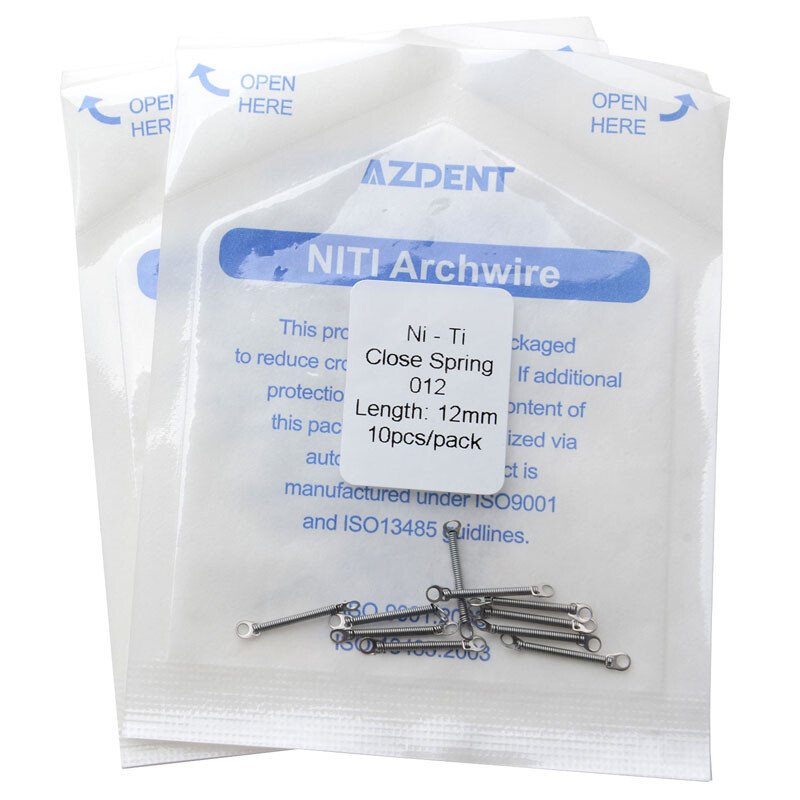 10 Pcs AZDENT Dental Orthodontic NiTi Alloy Closed Coil Spring 0.012/0.010 Force