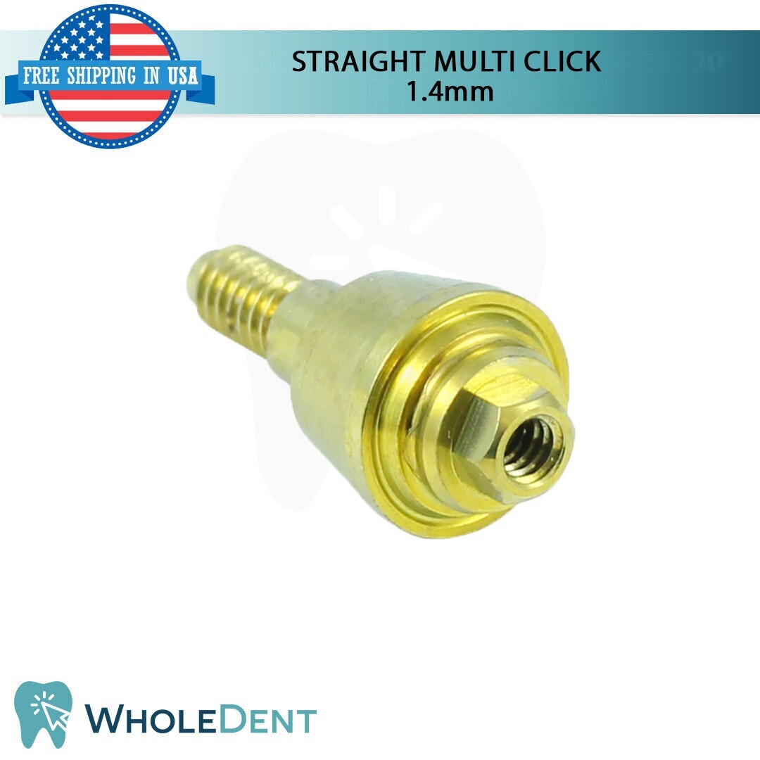 5X Straight Multi Unit 1.4mm Abutment Attachment Internal Hex 2.42mm Dental