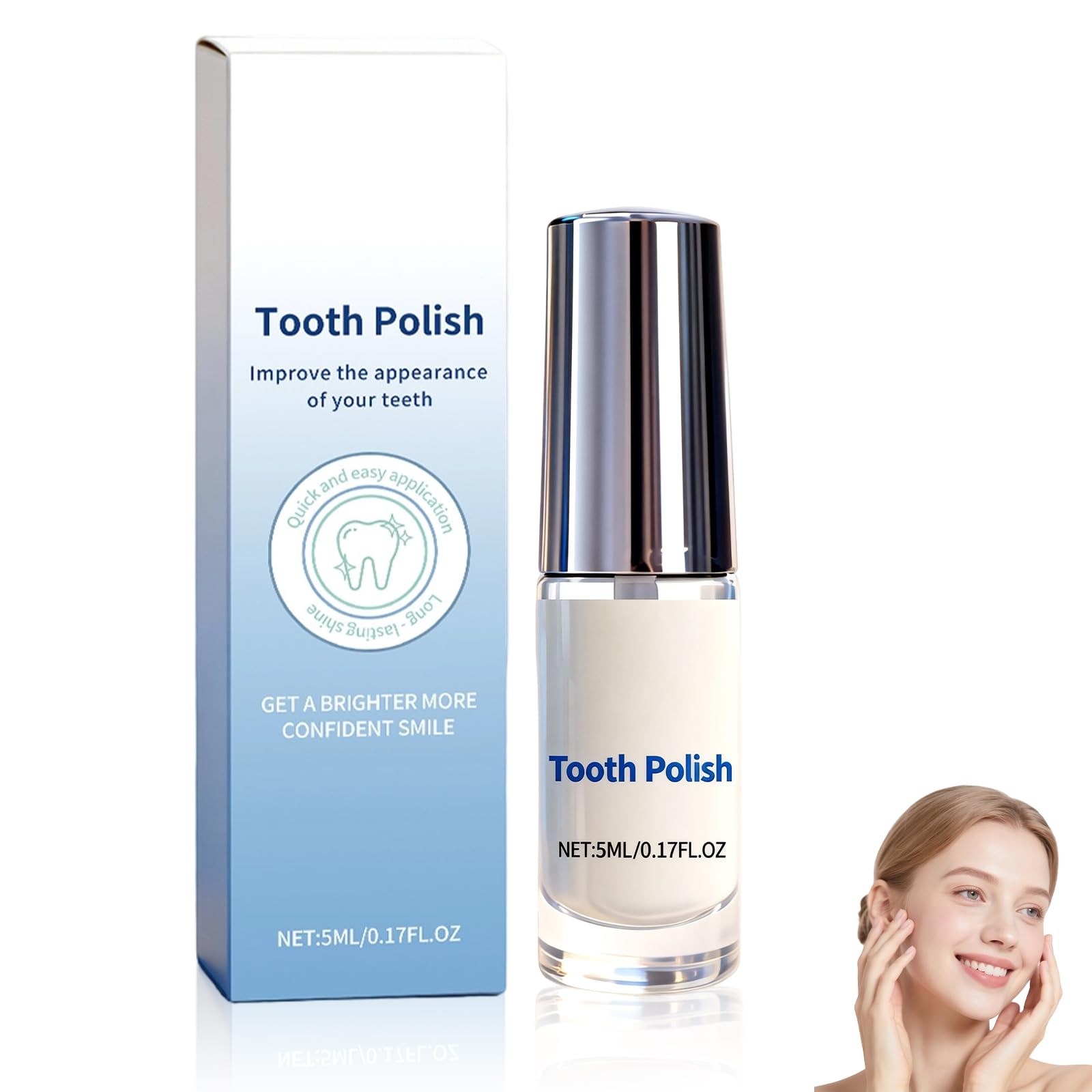 Tooth Paint, Polish, Instant White 0.09 Fl Oz (Pack of 2), 1 Pcs