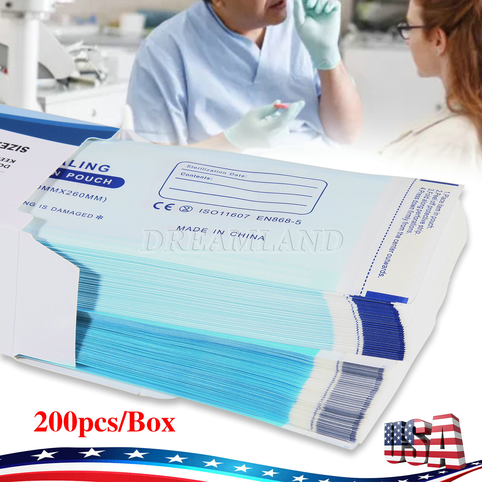 up to 7000 Sterilization Pouches 3.5 ” x 10 ” Dental Self Seal Pouch Bag