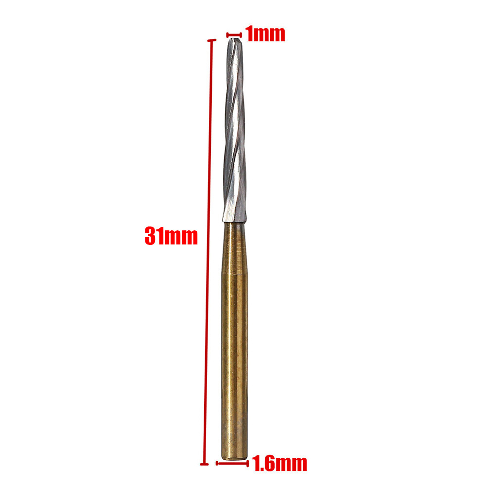 5Pcs Dental Endo-Z Titanium Tungsten Carbide High Speed Cutting Burs FG 1.60mm
