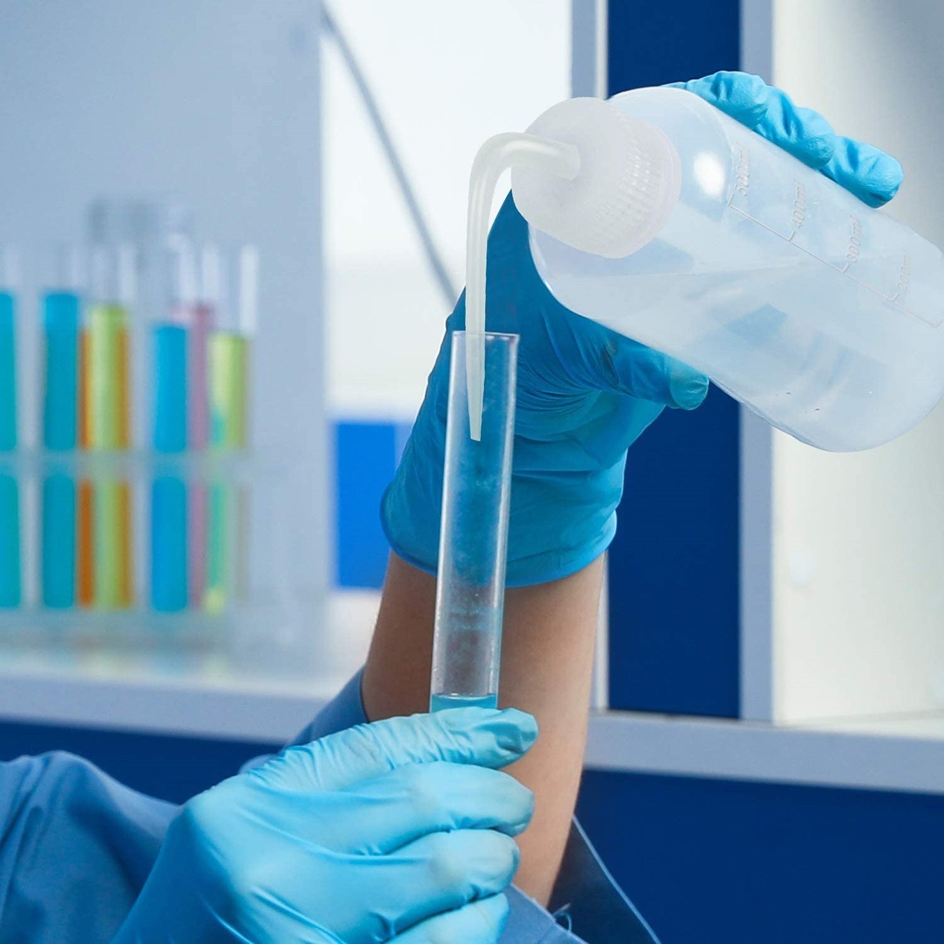 500ml Wash For Bottle Set 6pcs for Laboratory Use with Slanted Dispensing Tip