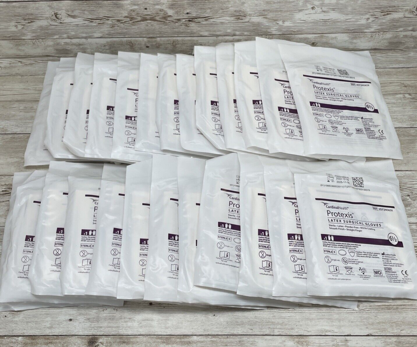 *25 Pair* Cardinal Health Protexis Latex Surgical Gloves, Size: 6.5, Exp: 11/25