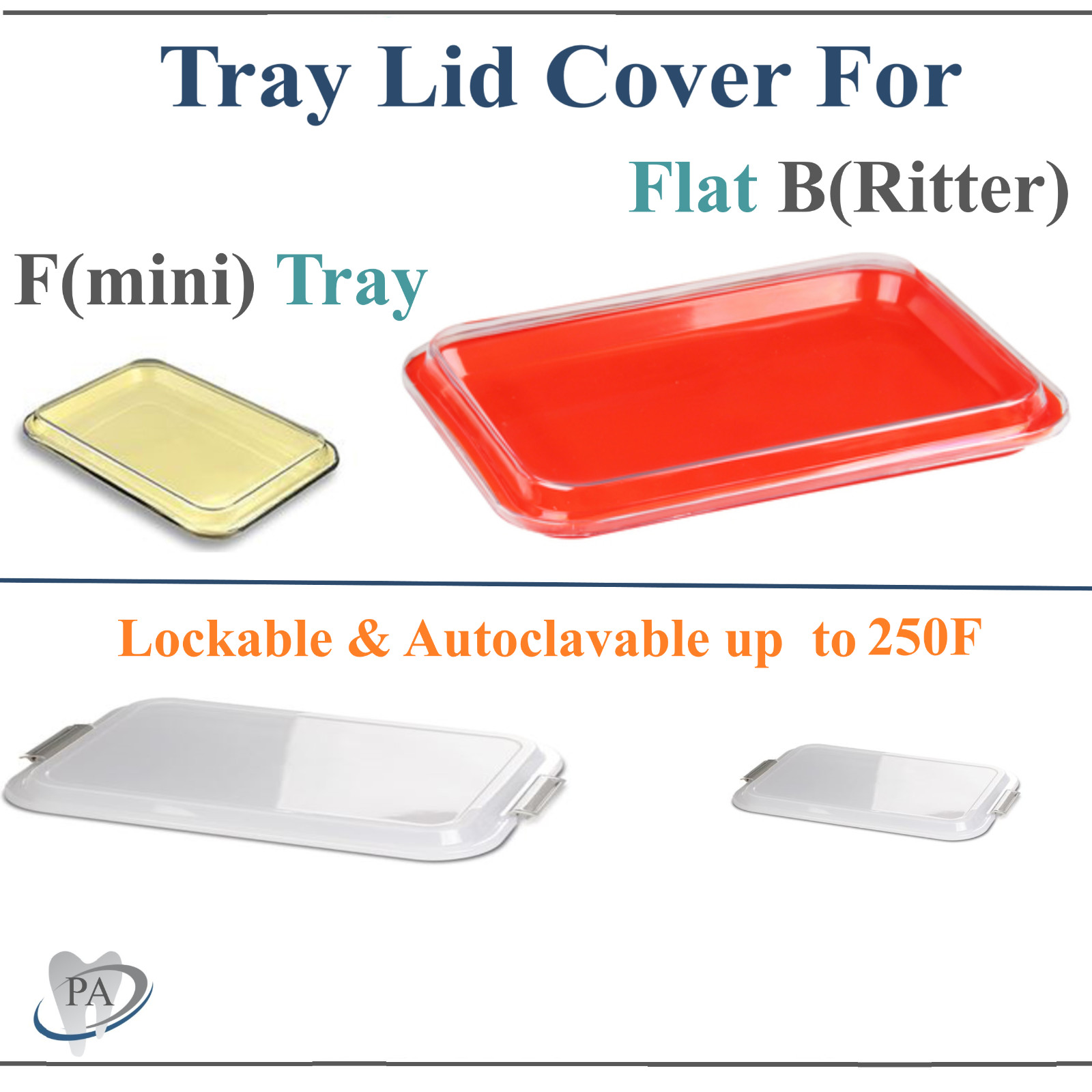 Dental Setup Tray Lid Cover For Size B Ritter or Size F Mini, Autoclav 275F