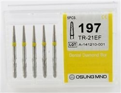Dental Diamond Burs, Extra Fine Grit Multi-Use, 5 Pcs/Pk [197TR-21EF]