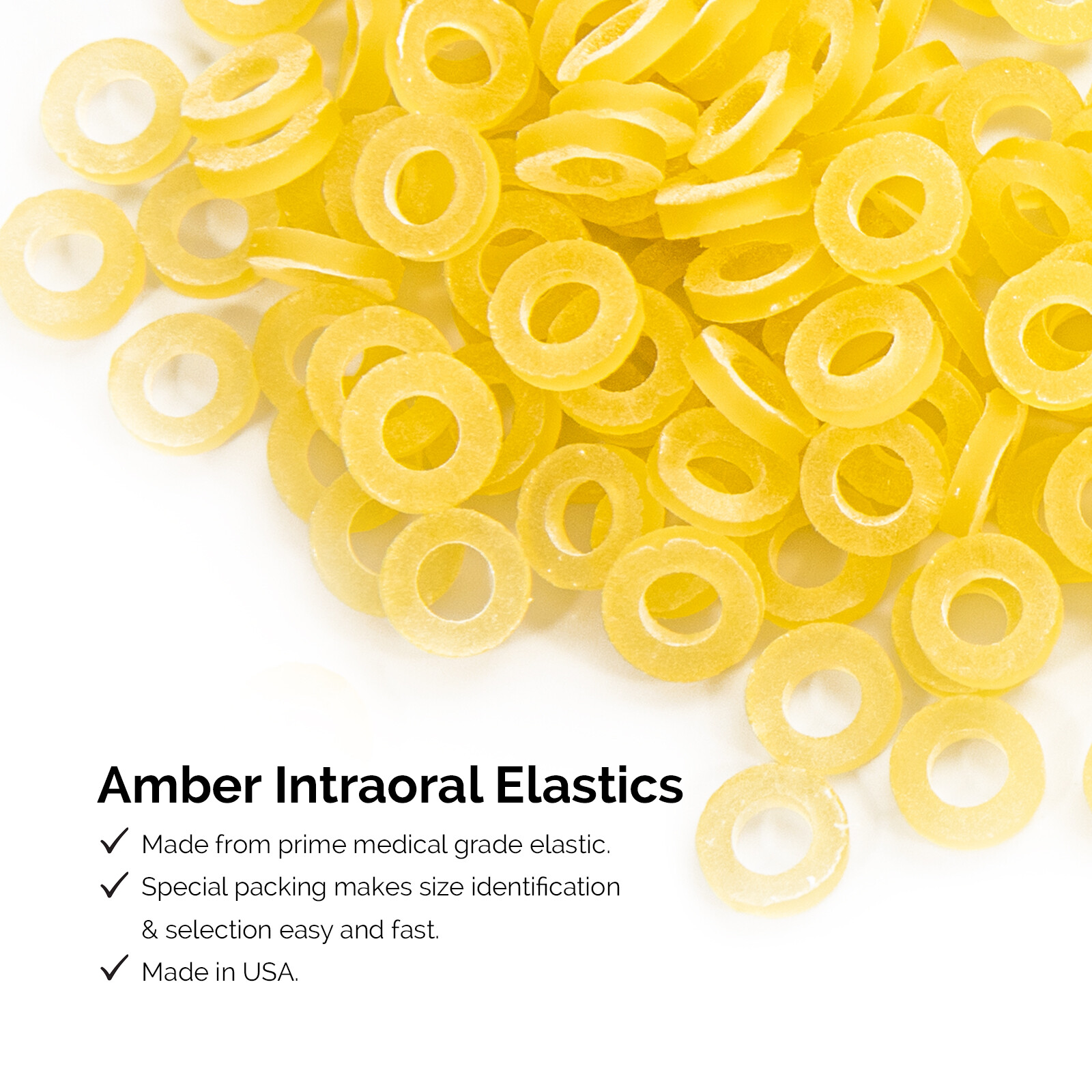 Dental Orthodontic Intraoral Elastic Latex Rubber Bands Light / Medium / Heavy