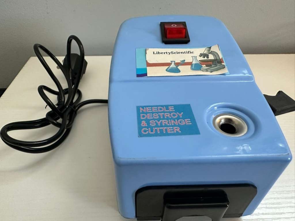 Electric Needle & Syringe Destroyer Cutter Medical Sharps Disposal Machine USA