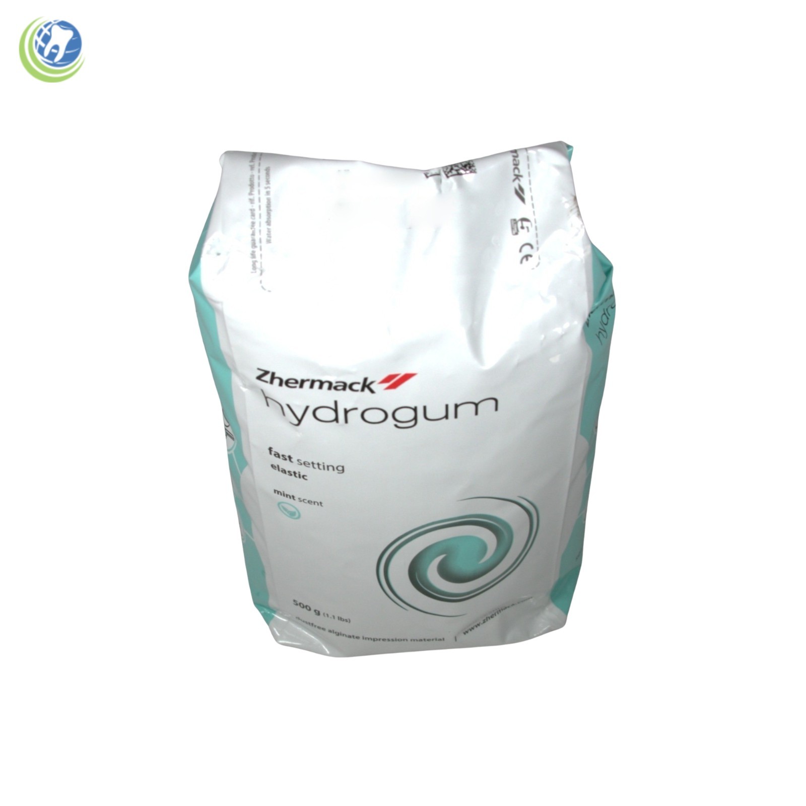 2 X Zhermack Hydrogum Dental Alginate Mint Fast Set 500 g, Dust Free, C302025