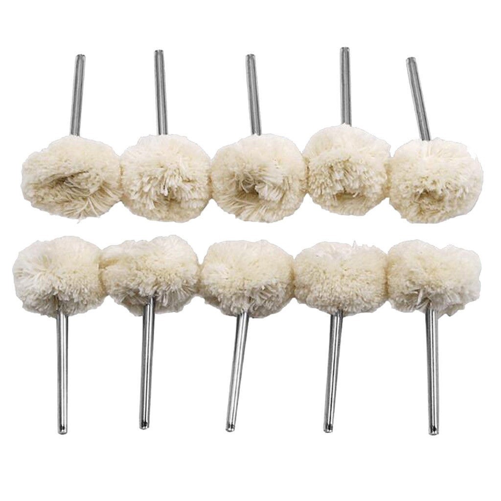 20 Pcs Wool Felt Abrasive Head Dremel Type Grinding Buffing Polishing Pads Wheel