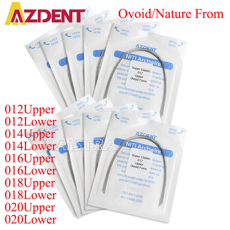 AZDENT Dental Orthodontic Round Arch Wire Super Elastic Niti Ovoid / Nature Form