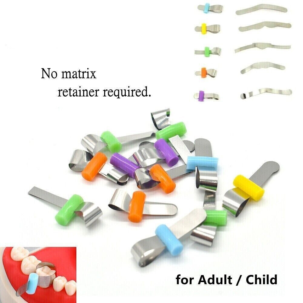 50 Pcs Mixed Dental Auto-matrix Forming Sheet Retainerless Matrices Bands