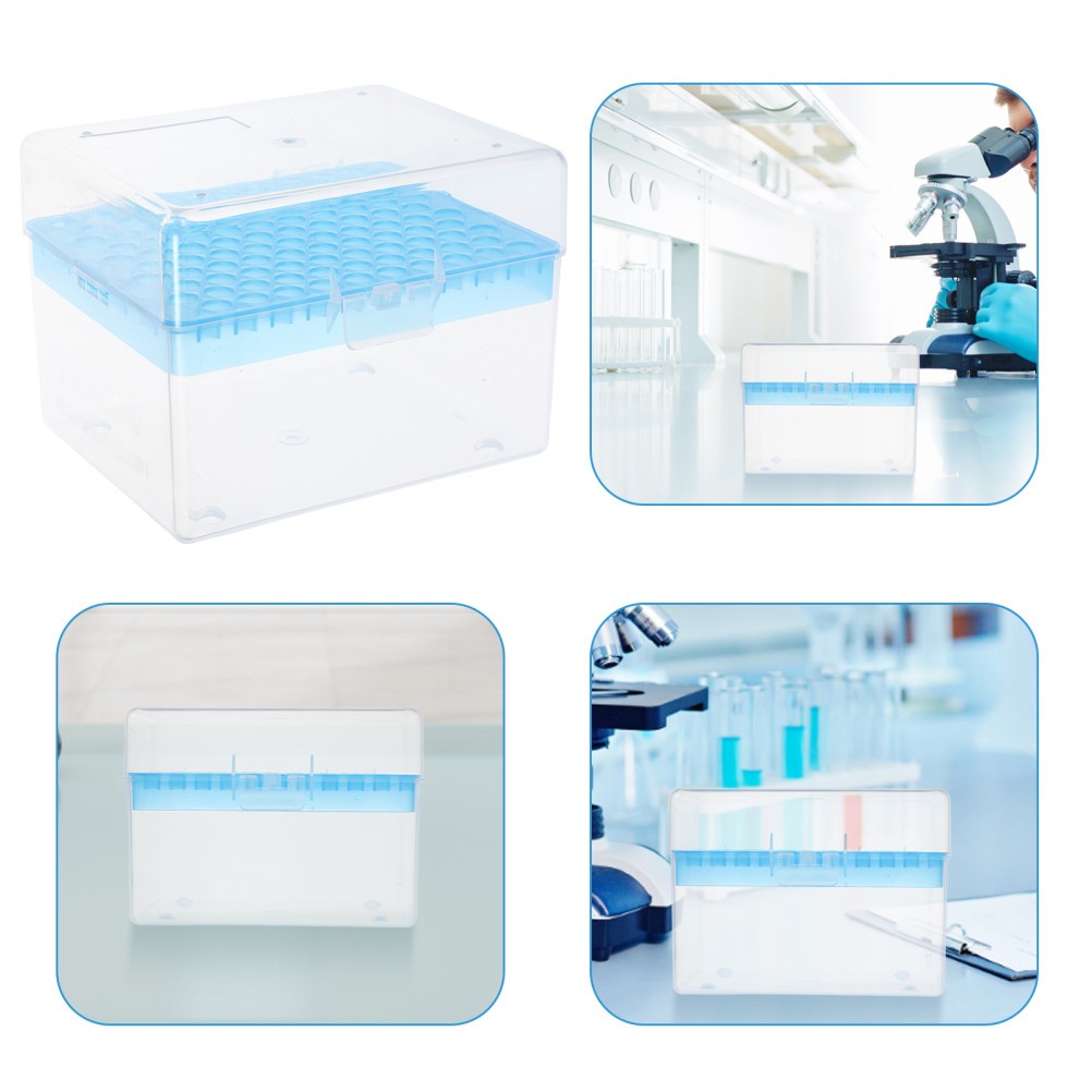 Durable Rectangular Pipette Pipettor Tip Box 100 Positions for Laboratory Use