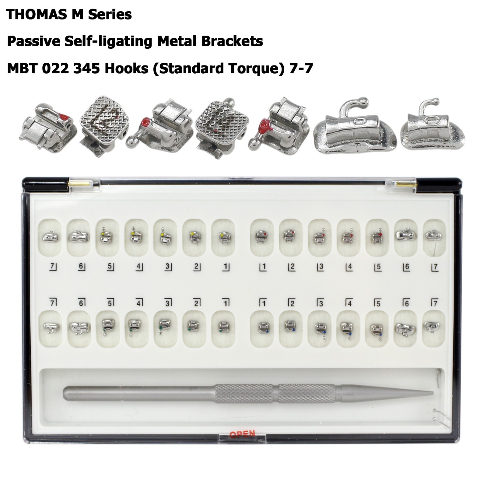 Dental Self Ligating Brackets Orthodontic Ceramic Metal Roth MBT Damon Empower