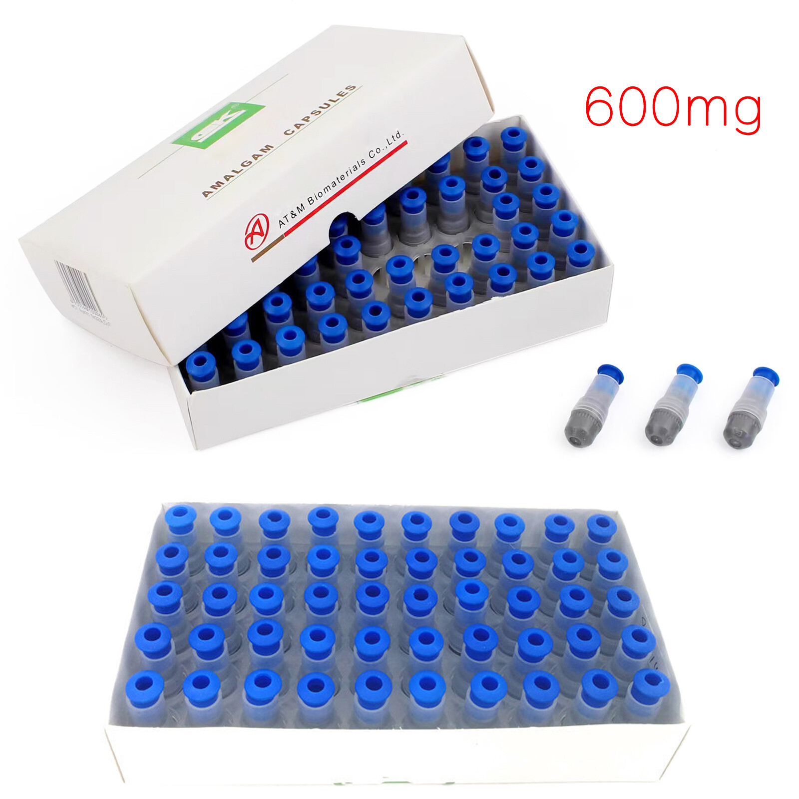 Dental Alloy Amalgam, 2 Spill 600mg Regular Set, 500 or 50 Capsules, Zinc Free