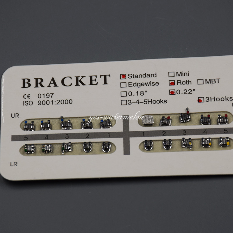 20 Pcs/Pack Dental Orthodontic Metal Bracket Brace Standard Roth.022 Hooks 3