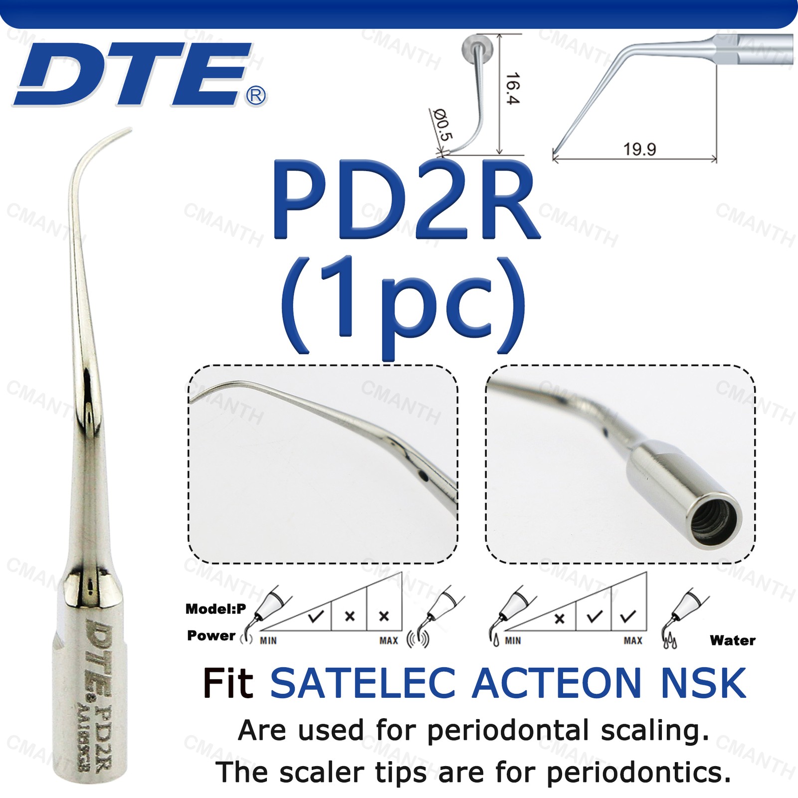 Woodpecker DTE Dental Ultrasonic Scaler Tip Periodontics Tips Fit NSK SATELEC