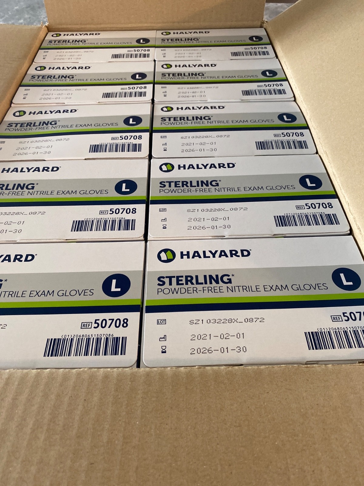Halyard Sterling* Nitrile Exam Gloves 50708 – CASE of 2000 LARGE