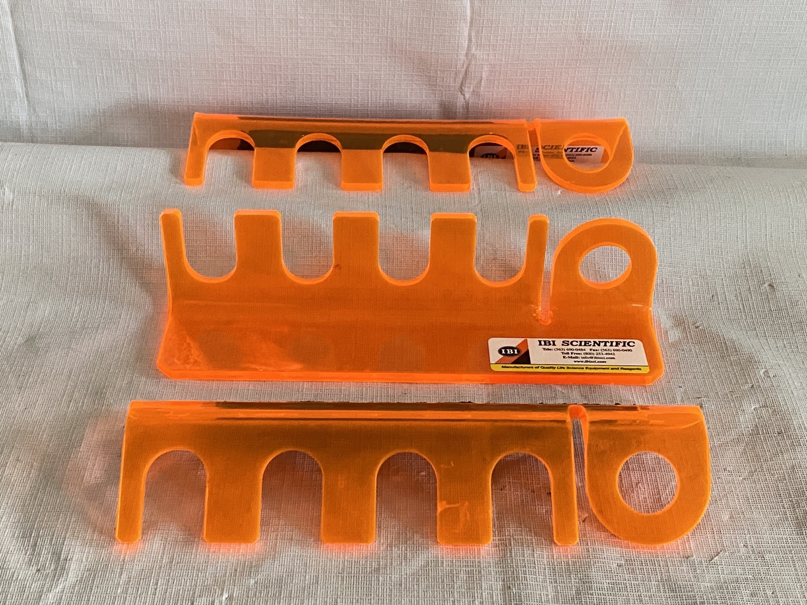 (3) IBI SCIENTIFIC 4-Place Hanging Pipette Stand w/ Filler on Right Side PST-50