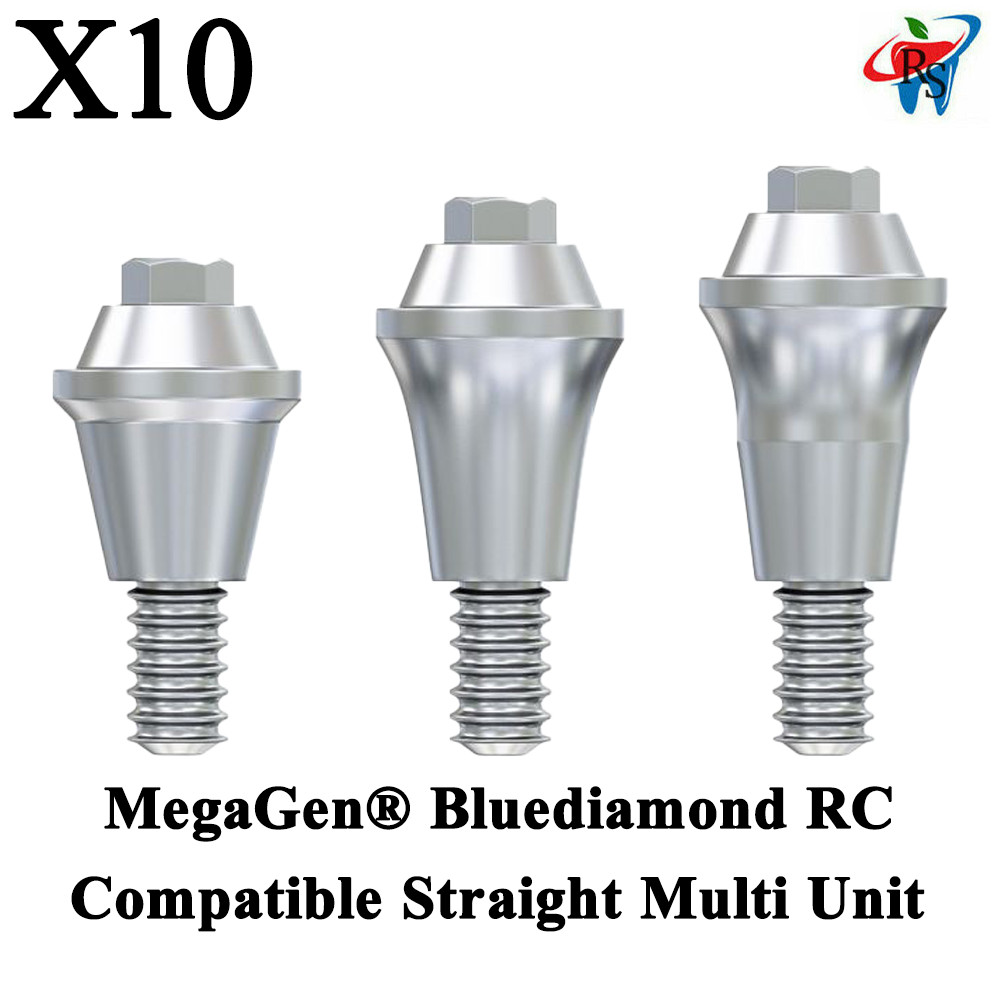 10x Dental MegaGen® Bluediamond RC Compatible Straight Multi Unit Abutments