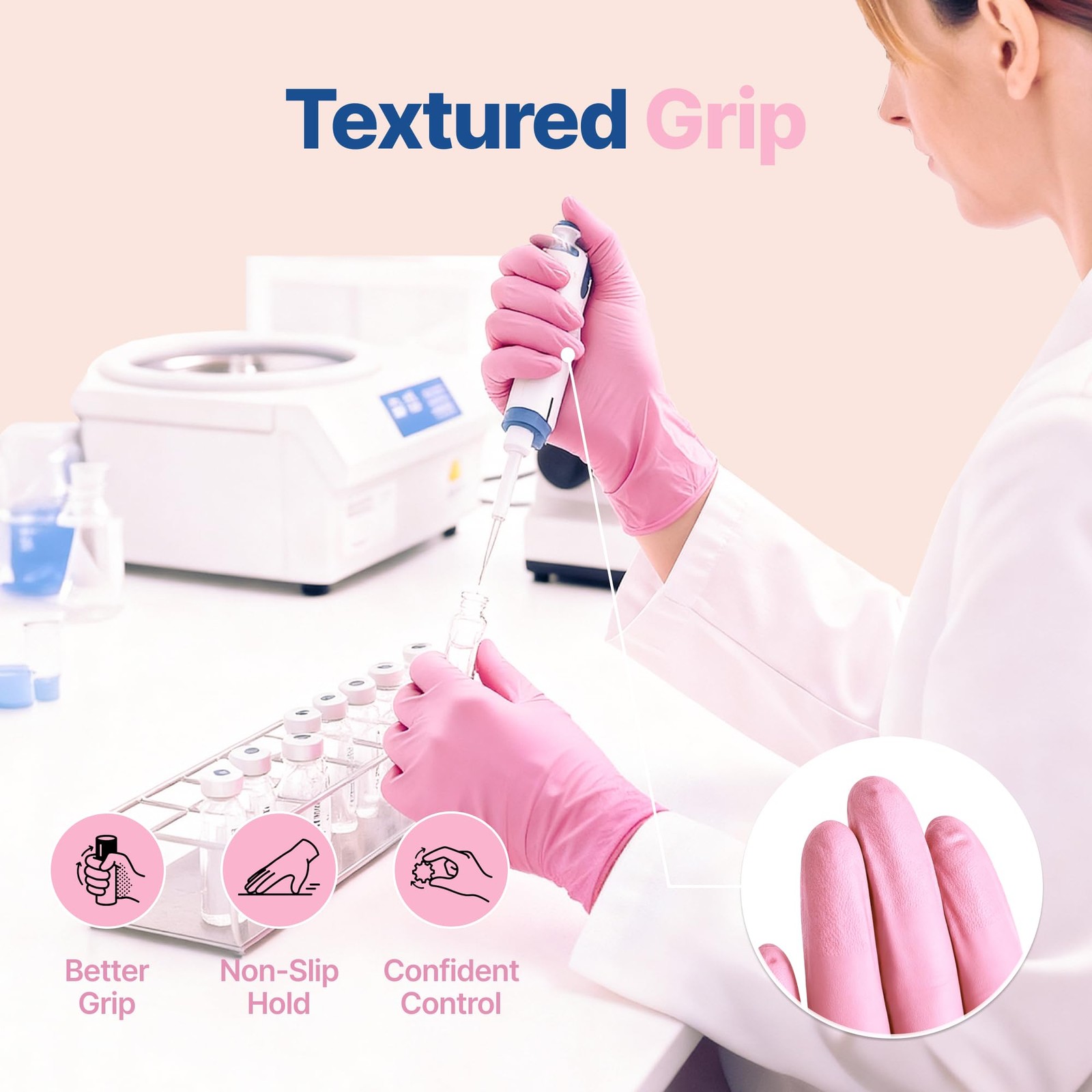 Schneider Nitrile Exam Gloves, 4-mil Medical Gloves Small, Cherry Blossom
